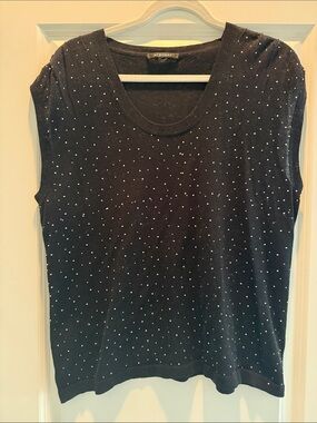 Acrobat black tank with crystals